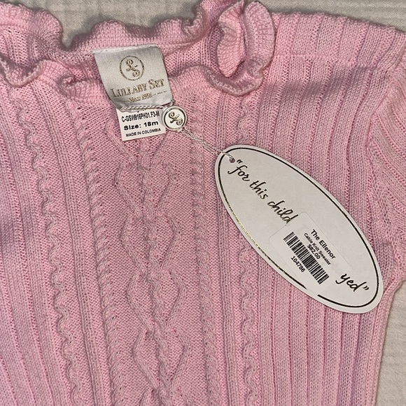 NWT Lullaby Set Pink Cable Knit Sweater, size 18 months - Picture 3 of 4
